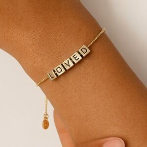 NWT Lauren Conrad Gold-Tone “LOVED” Bracelet – You Are Loved Charm Jewelry